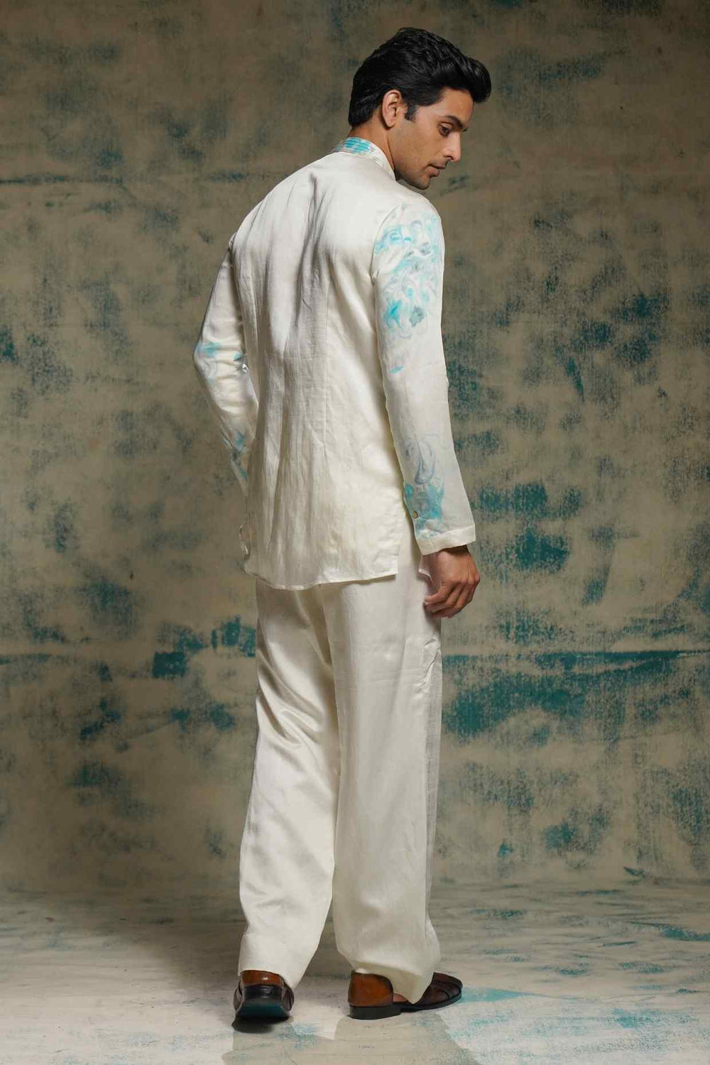 IVORY MARBLE DYED KURTA SET