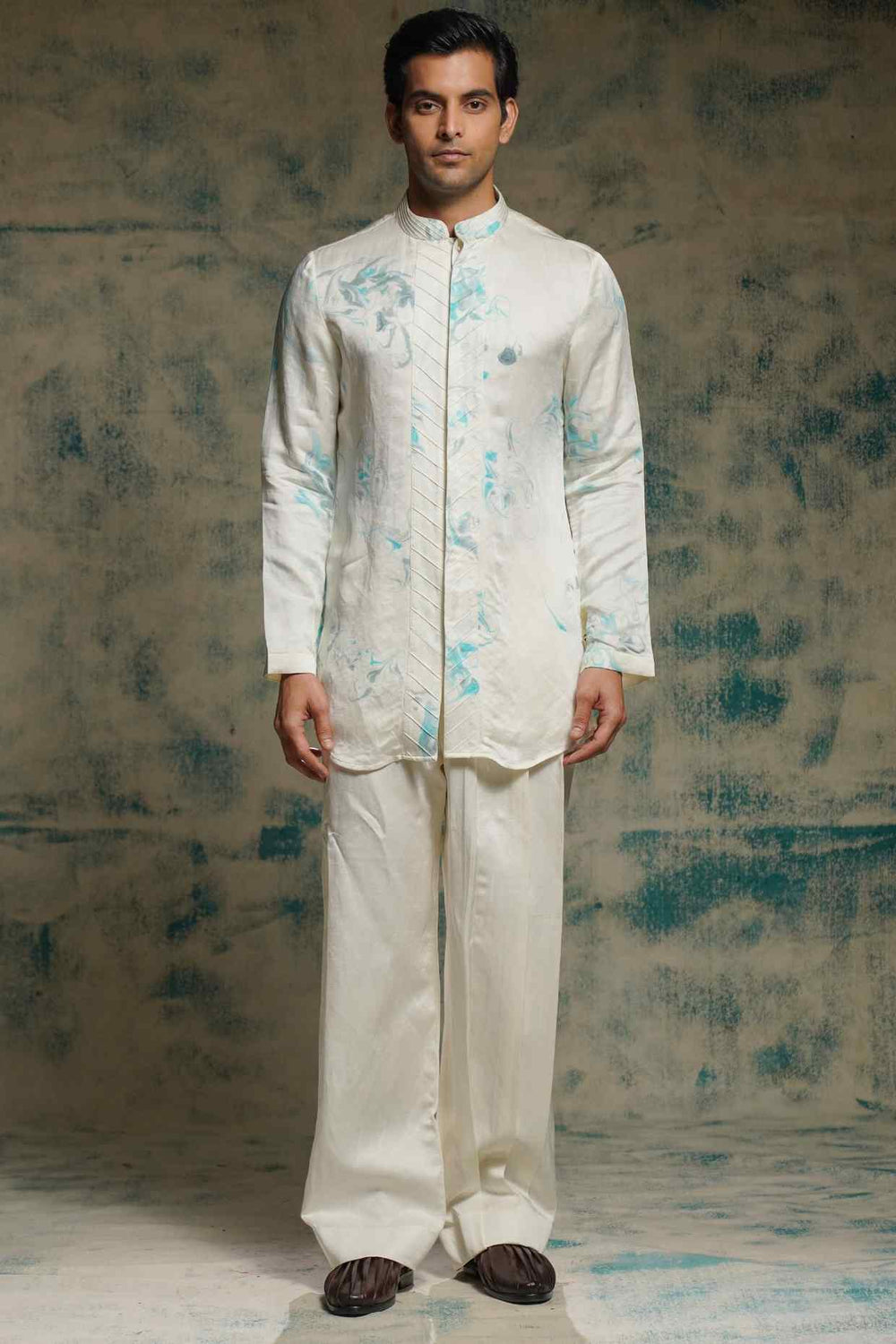 IVORY MARBLE DYED KURTA SET