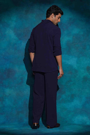 MIDNIGHT BLUE COWL KURTA SET