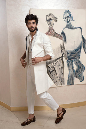 Chalk White Overcoat Set