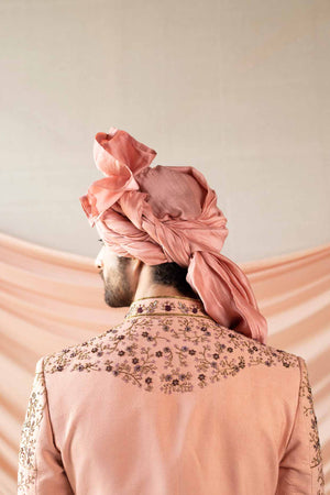 Old Rose Pattern Embroidered Sherwani