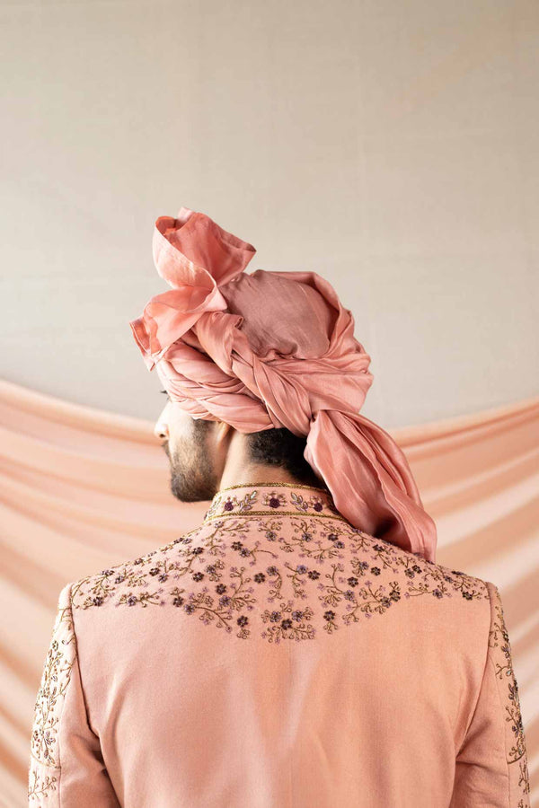 Old Rose Pattern Embroidered Sherwani