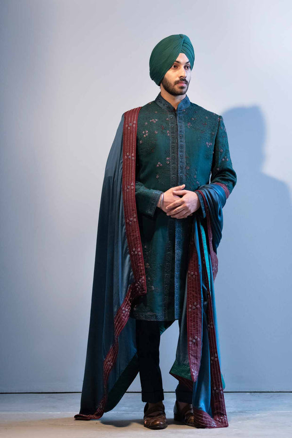 Forest Green Sherwani