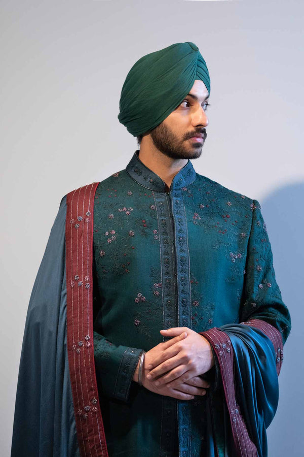 Forest Green Sherwani
