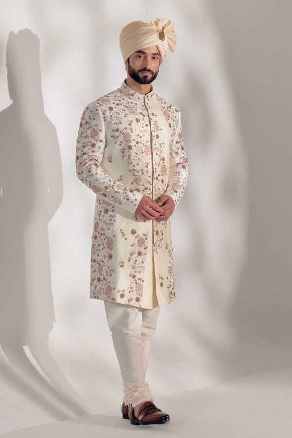 Ivory Ochre Sherwani