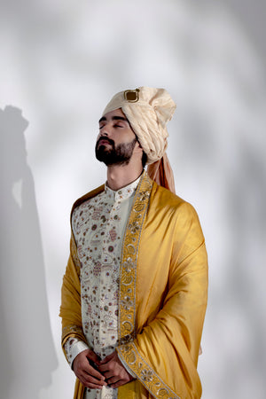 Ivory Ochre Sherwani
