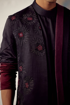 Black Omber Shrug Set