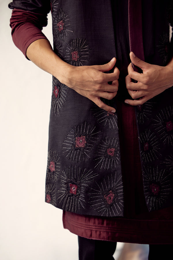 Black Omber Shrug Set