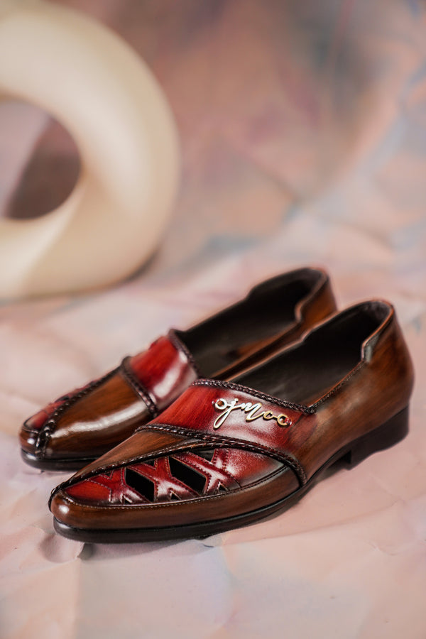 Brown Braided Loafers