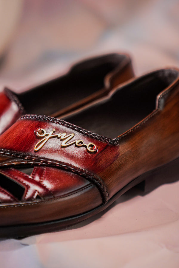 Brown Braided Loafers
