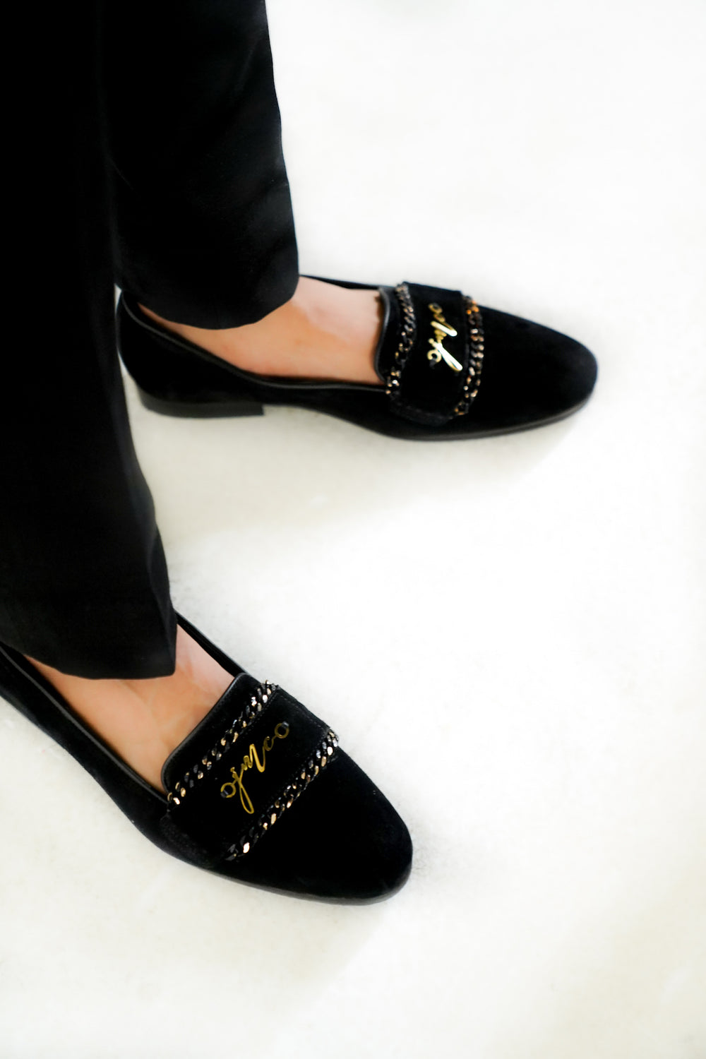 Black Chain Loafers