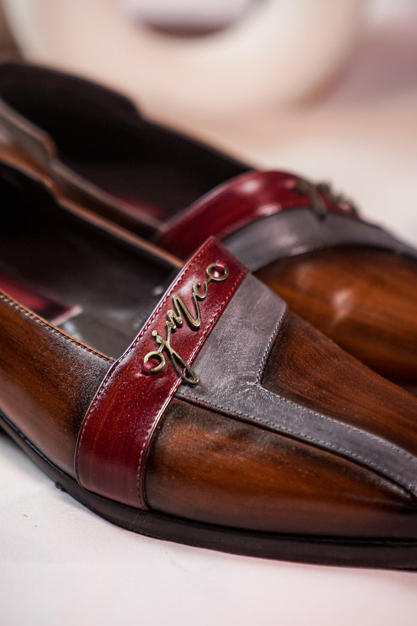 Tan V-Strap Loafer