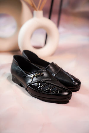 Black Braided Loafers