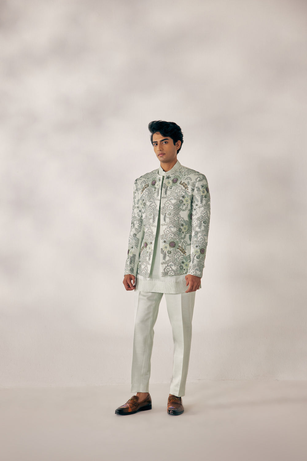 Slow Blue Short Jacket Set