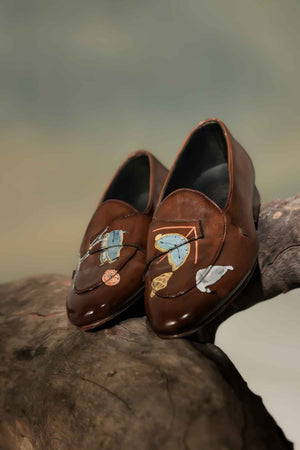 Tan Hand-painted Loafers