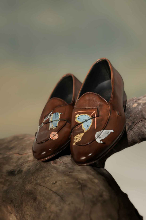 Tan Hand-painted Loafers