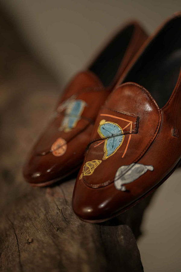 Tan Hand-painted Loafers
