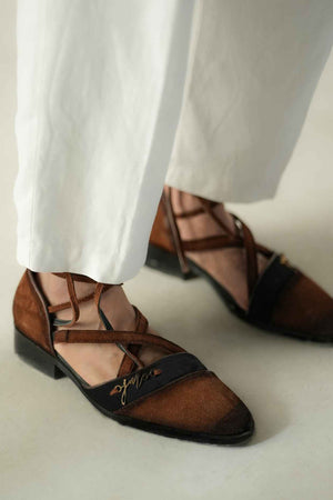 Cross Ankle-strap Caligae in Tan