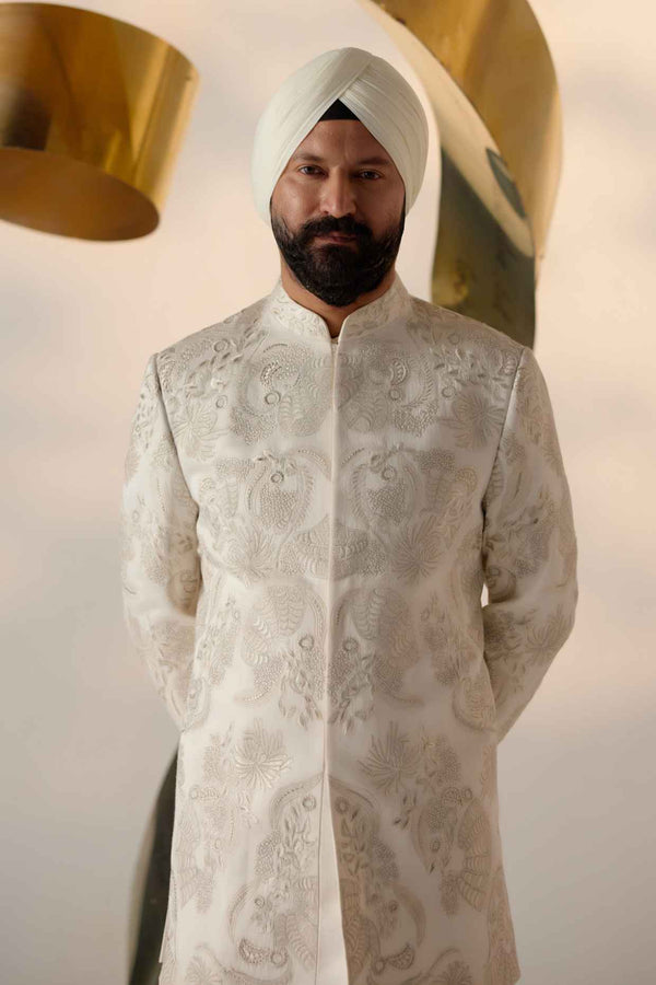 Mother of Pearl Long Bandhgala Set