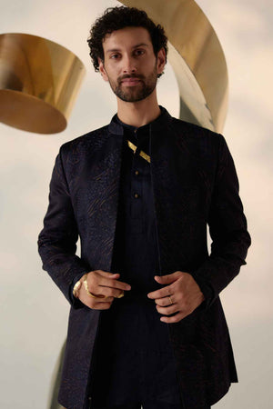 Celestial Long Bandhgala Set