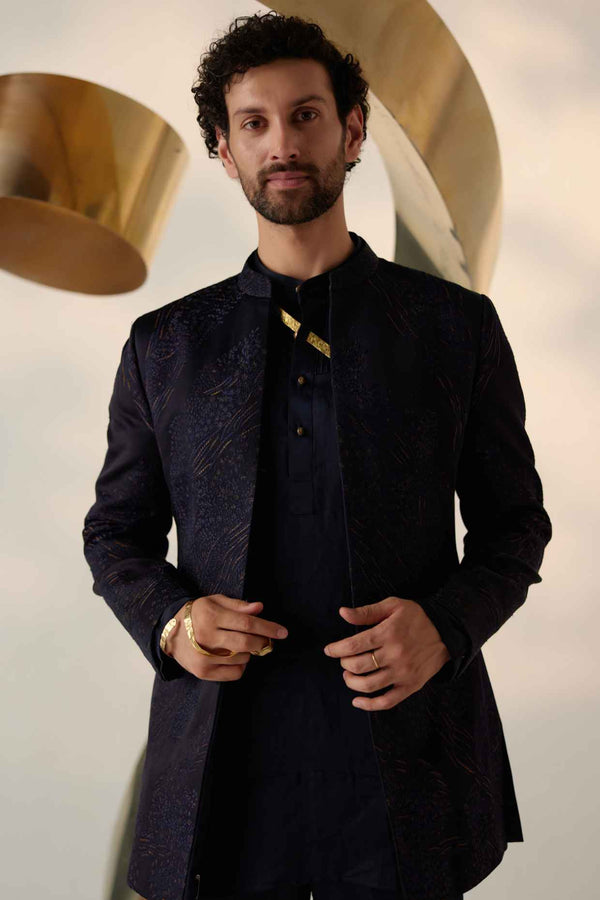 Celestial Long Bandhgala Set