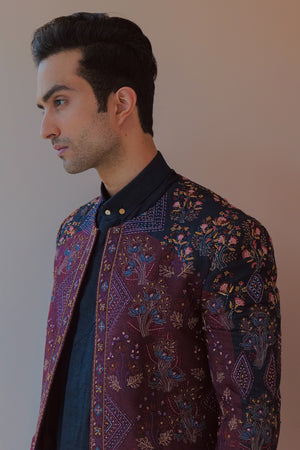 Midnight and Wine Contemporary Jacket Set