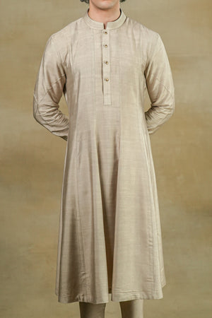 Sand Grey Anarkali Kurta Set