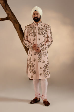 Shell-Pink Sherwani Set