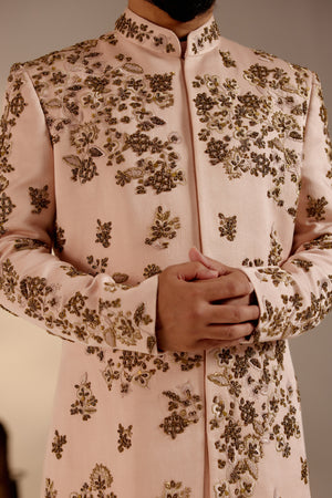 Shell-Pink Sherwani Set
