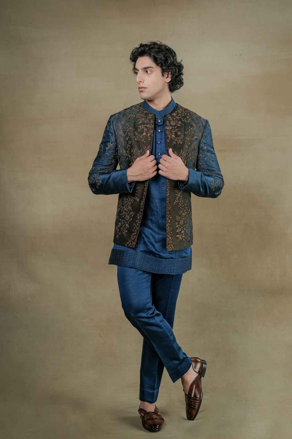 Teal & Brown Short Jacket