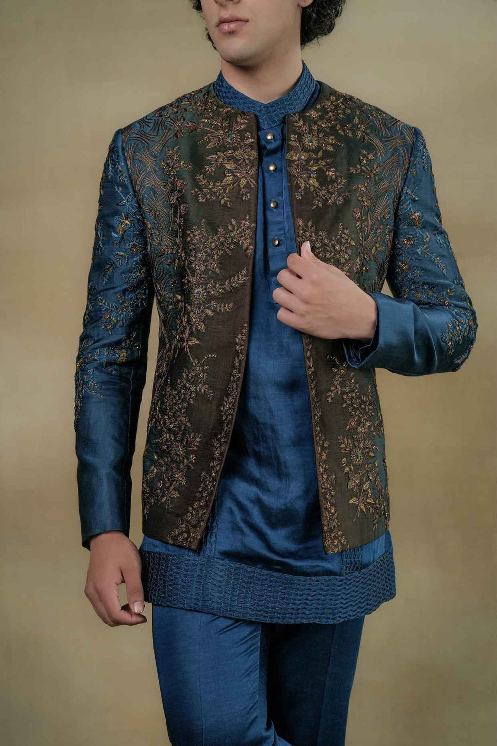 Teal & Brown Short Jacket