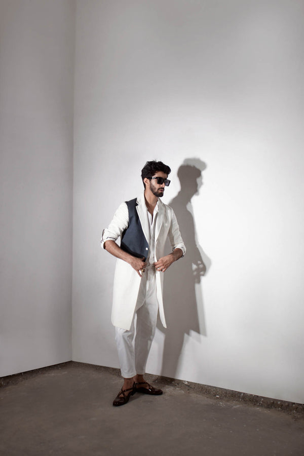 Chalk White Overcoat Set