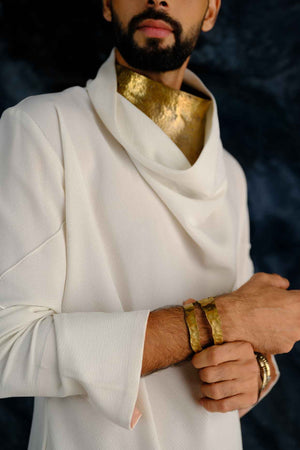 Ivory Cowl Neck Shirt Set