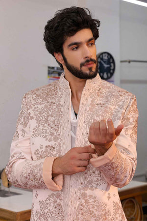 Pastel Pink Bandhgala Set