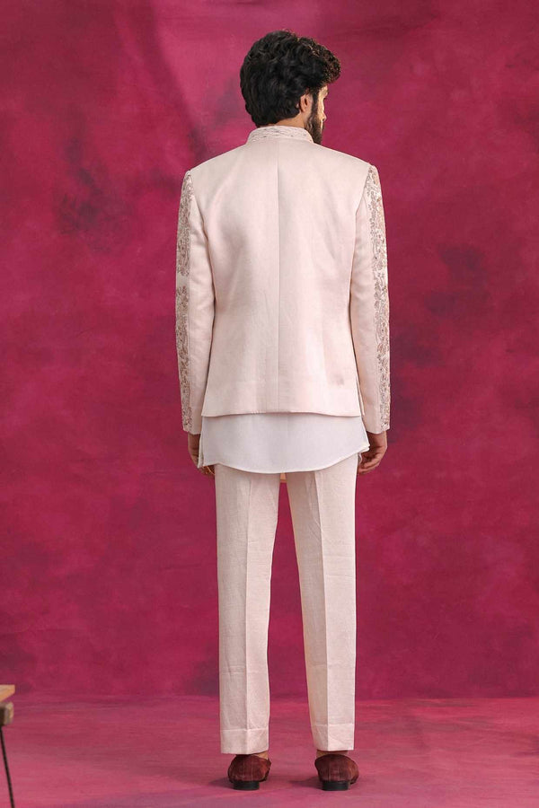 Pastel Pink Bandhgala Set