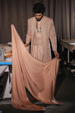 Natural Beige Sherwani Set