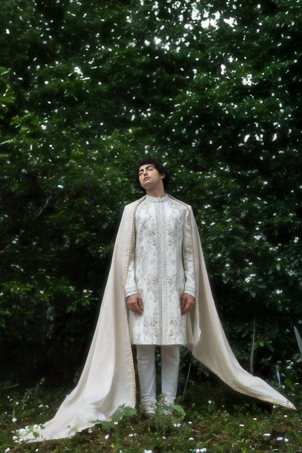Wisteria White Sherwani Set