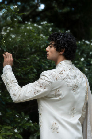 Wisteria White Sherwani Set