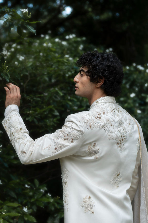 Wisteria White Sherwani Set
