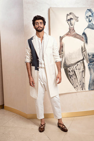 Chalk White Overcoat Set