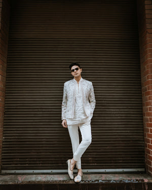 White Dahlia Short Jacket Set