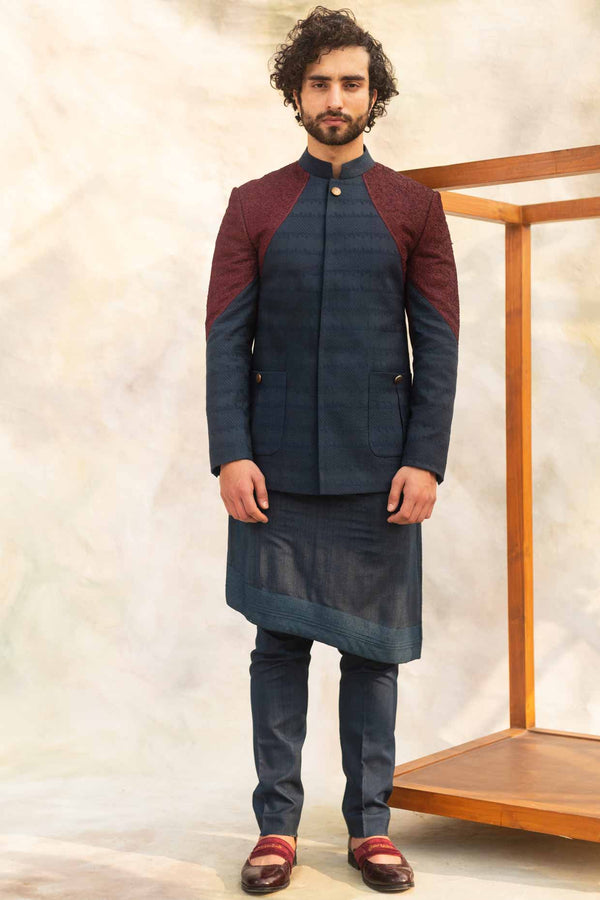 Color Block Bandhgala