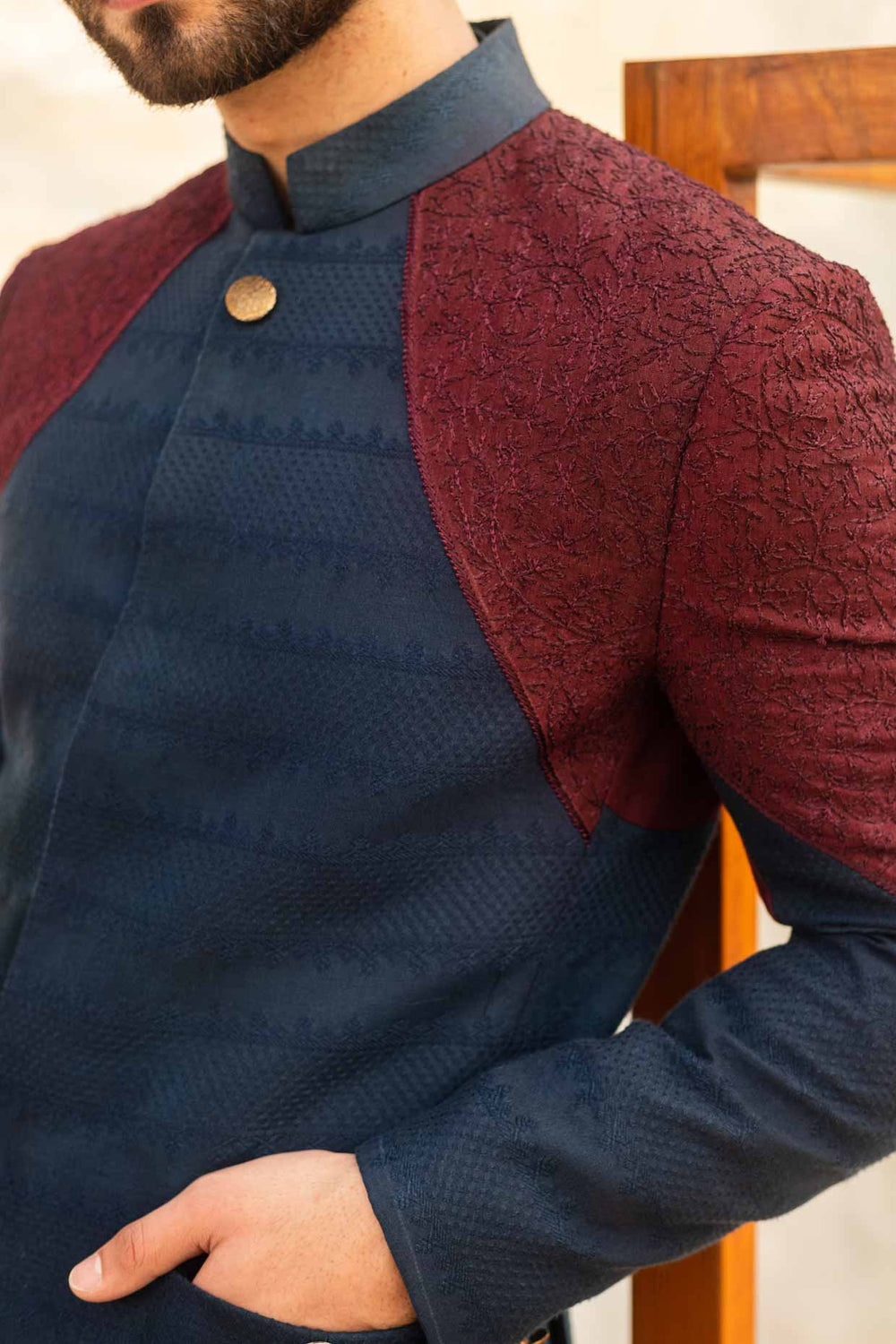 Color Block Bandhgala