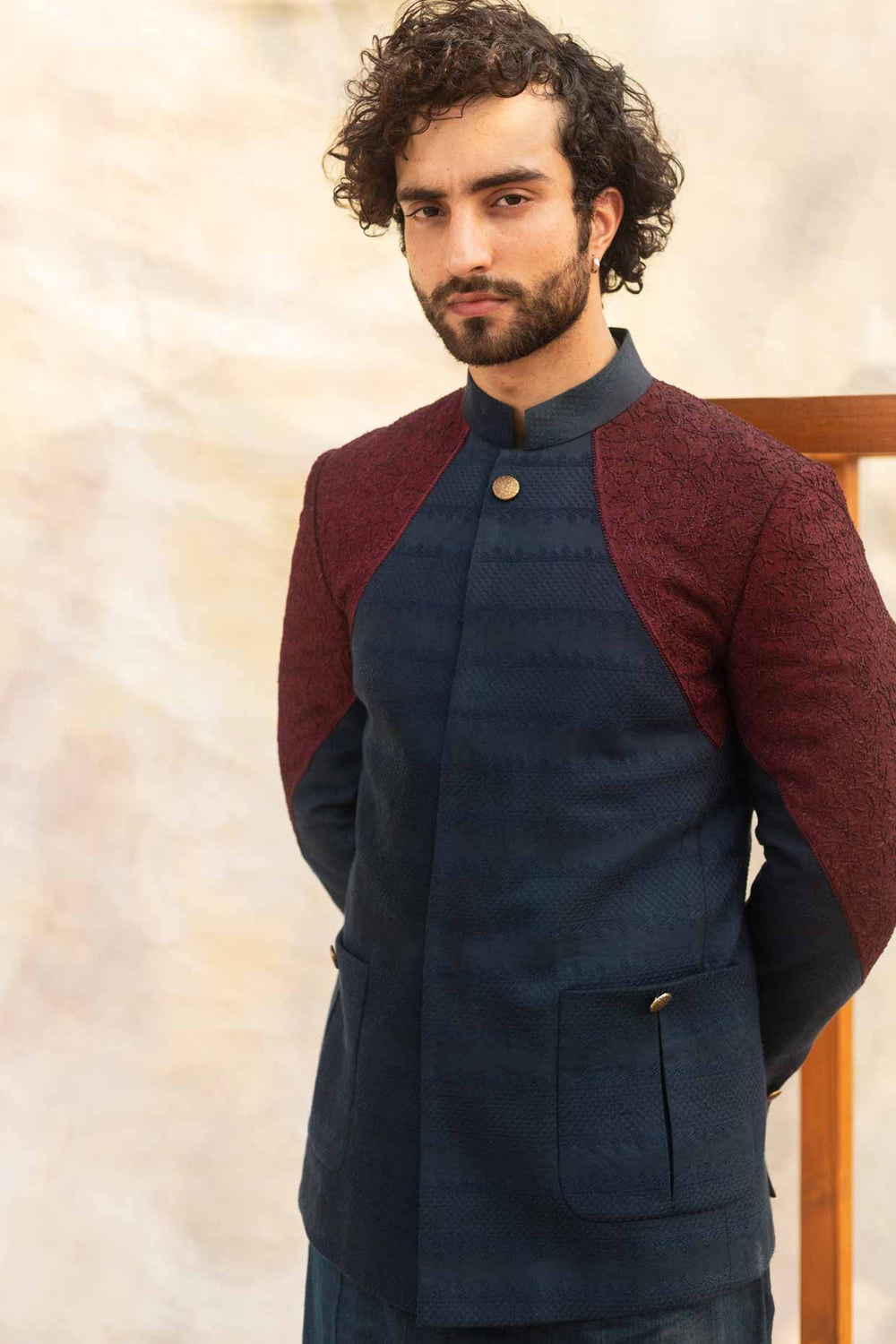 Color Block Bandhgala