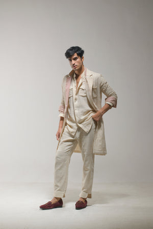 Beige Overcoat Set