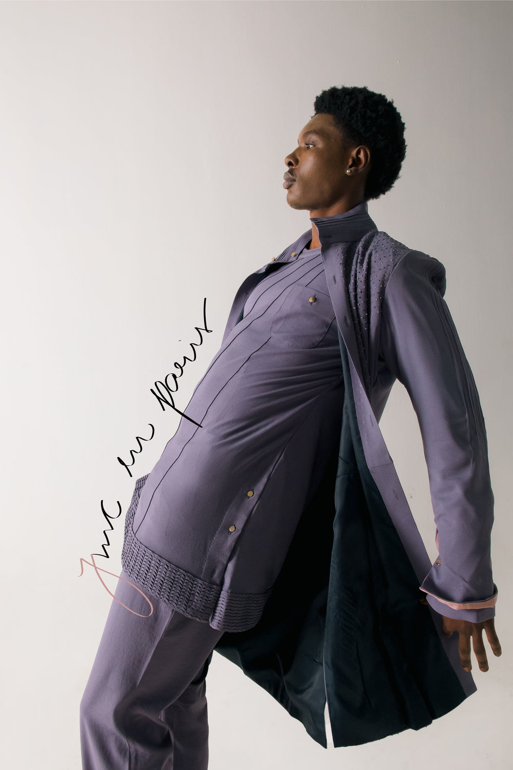 English Purpul Overcoat Set