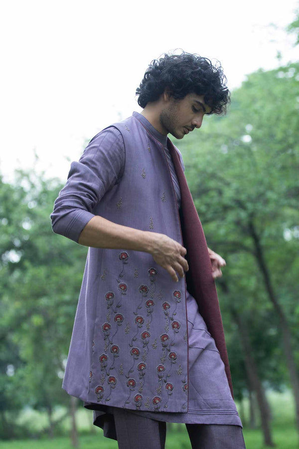 English Purple Shrug Set