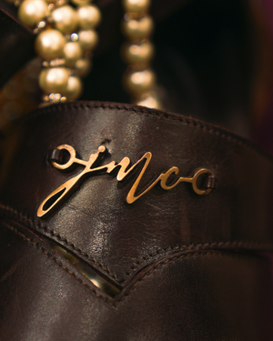 LOTUS WITH STRAP Brown leather handcrafted loafers with strap