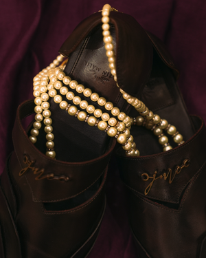 LOTUS WITH STRAP Brown leather handcrafted loafers with strap