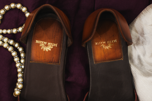 LAYERED Tan brown leather handcrafted loafers